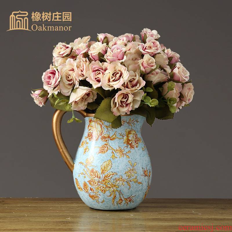 American ceramic creative floret bottle of flower arranging furnishing articles Europe type restoring ancient ways of household living room table decoration of Chinese style decoration