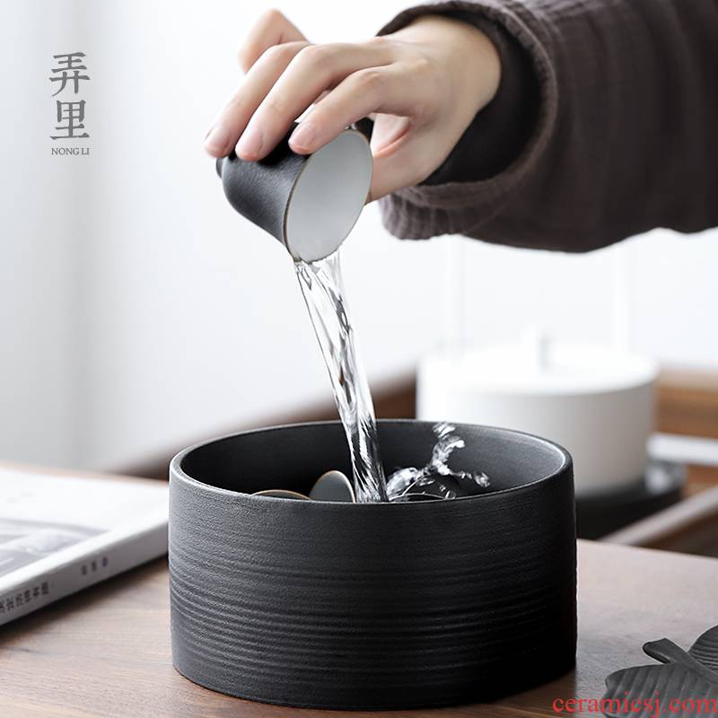 Get in | coarse pottery tea wash water jar to wash the black pottery cups to build water bowl in hot dry terms ceramic kung fu tea set type