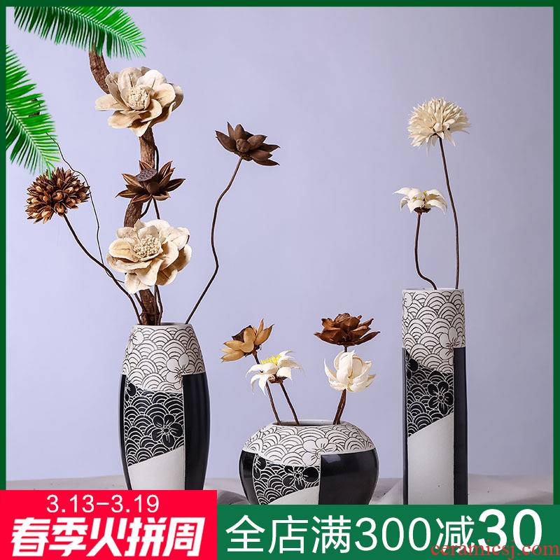 Jingdezhen ceramic creative dried flower vase household act the role ofing is tasted furnishing articles flower arranging flower implement mesa adornment flowers sitting room