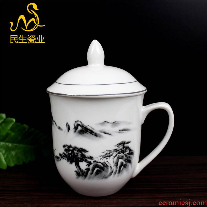 Minsheng ceramics splendid leisure huangshan cup green design office cup glair pottery party a cup of water
