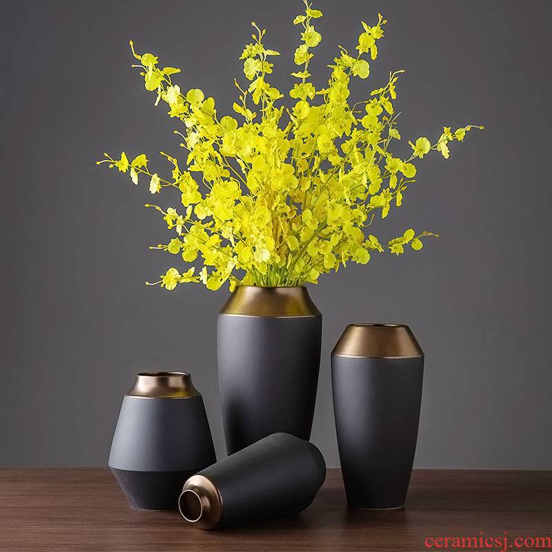 Vase furnishing articles table light sitting room key-2 luxury dried flower adornment of jingdezhen ceramic decoration simple Nordic flower arranging flowers