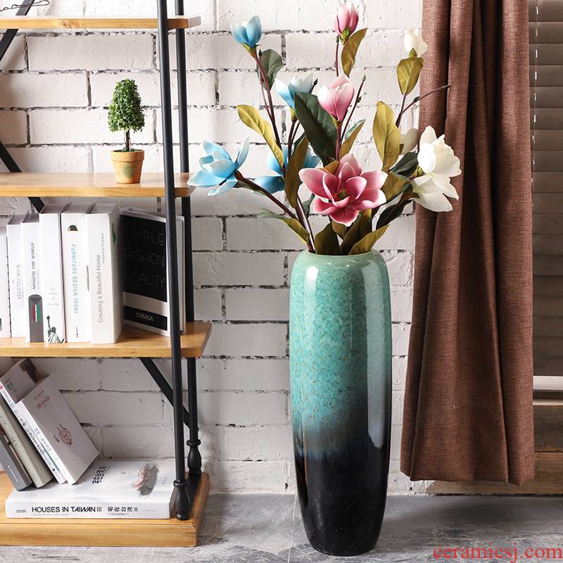 Jingdezhen European - style landing simulation flower vases, ceramic sitting room suit furnishing articles lucky bamboo vase lily arranging flowers