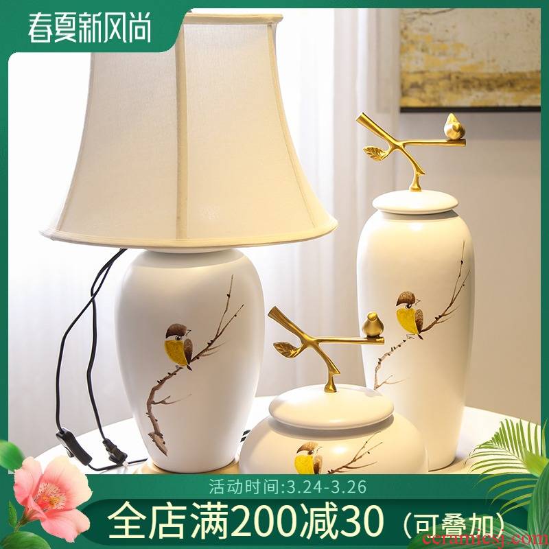Jingdezhen new Chinese hand - made ceramic decoration example room hotel villa decorations piggy bank table big furnishing articles