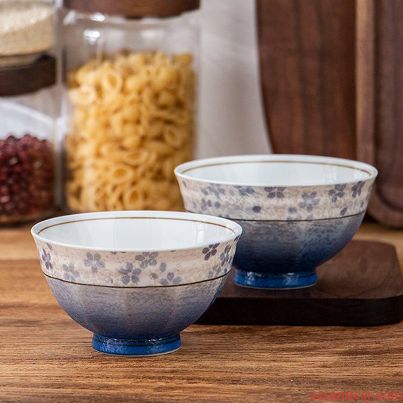 Meinung'm system of Japanese imports of Japanese and the wind under the glaze color ceramic tableware small bowl high iron rice bowls