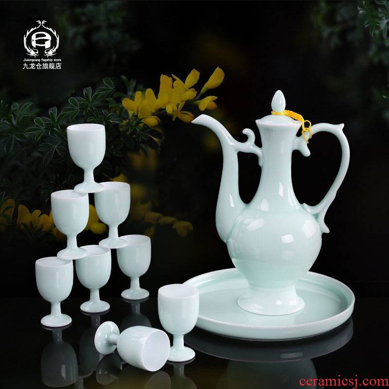 DH liquor wine suits for Chinese jingdezhen hip ceramics thin body porcelain household celadon vintage wine