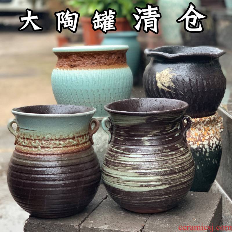 Extra large fleshy plant pot coarse pottery flowerpot is much meat on sale green plant contracted creative other platter ceramics