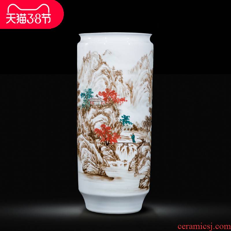 Jingdezhen ceramic celebrity master hand - made jiangshan jiao large vases, new Chinese style household decorations furnishing articles