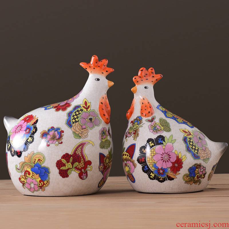 American pastoral originality made pottery and porcelain goo goo chicken place large animals home sitting room adornment wedding gift