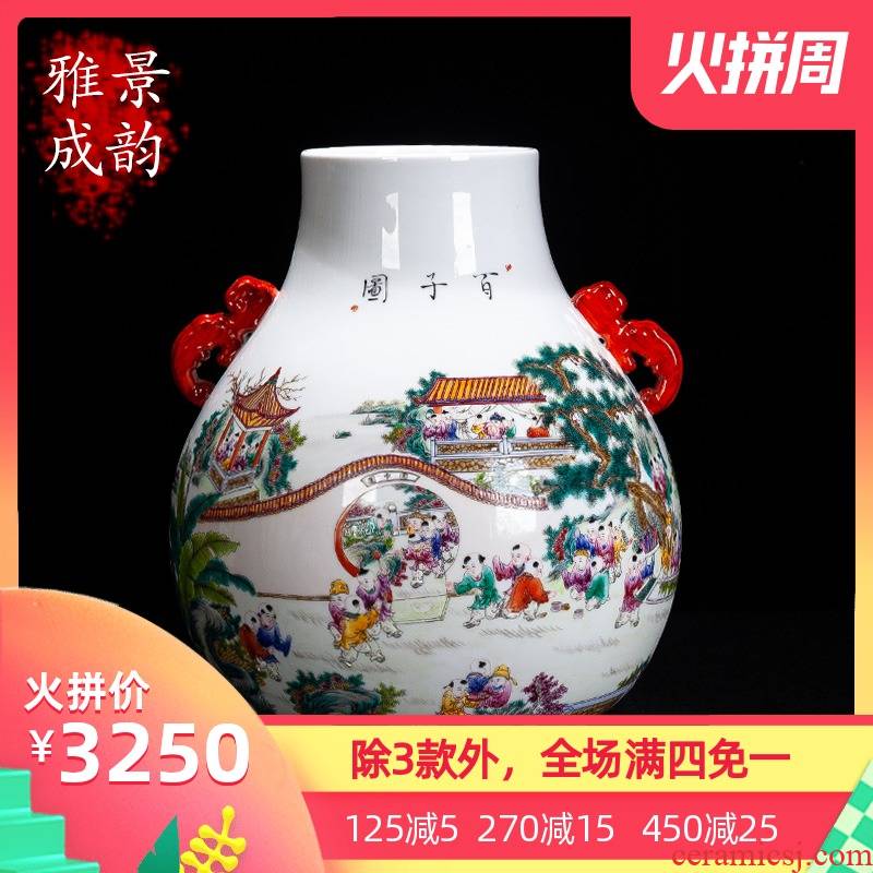 Jingdezhen ceramic I and contracted hand - made figure vase decoration place to live in the sitting room the ancient philosophers flower porcelain
