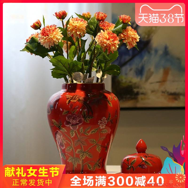Modern new Chinese style wedding decoration flower implement ceramic vase furnishing articles, the sitting room porch piggy bank tea as cans accessories