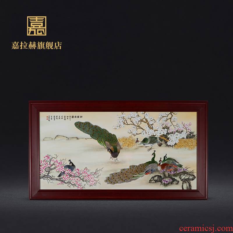 Jia lage jingdezhen ceramic hand - made famille rose porcelain plate painting restaurant wall of setting of the sitting room porch decoration mural hang a picture