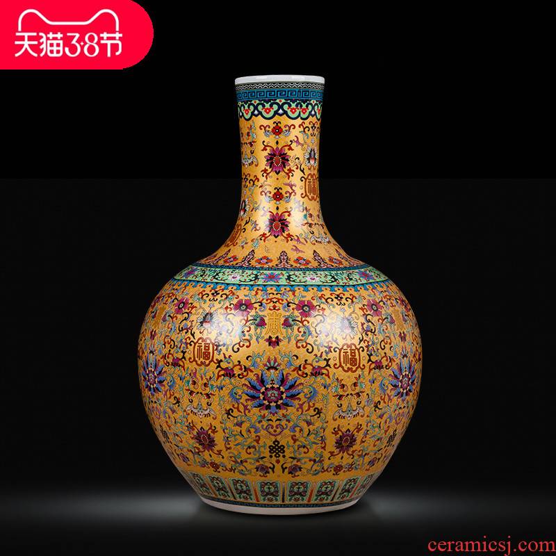 Jingdezhen ceramics large vases, boreal Europe style colored enamel home furnishing articles