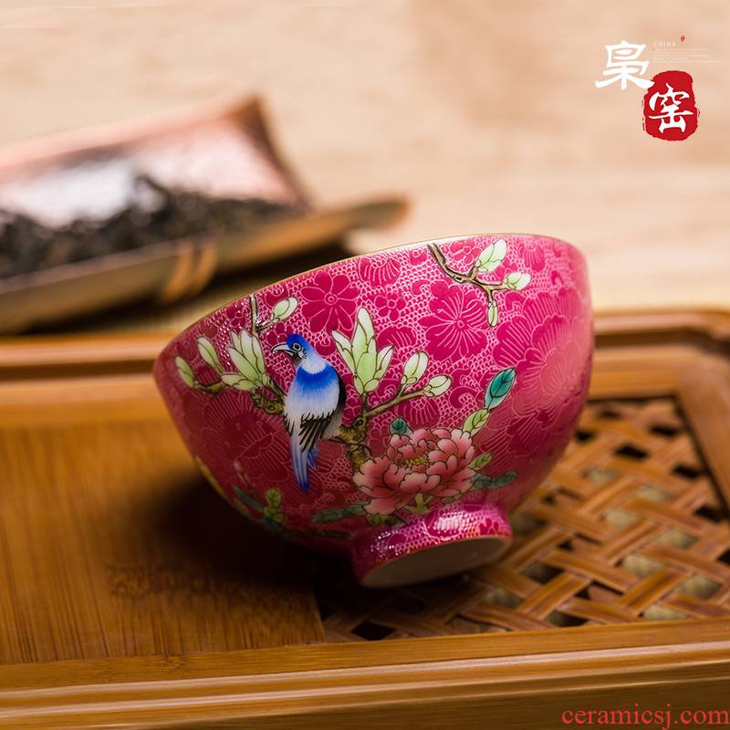 Jingdezhen ceramic hand - made manual pick flowers cup paint sample tea cup masters cup pastel personal kung fu tea cups