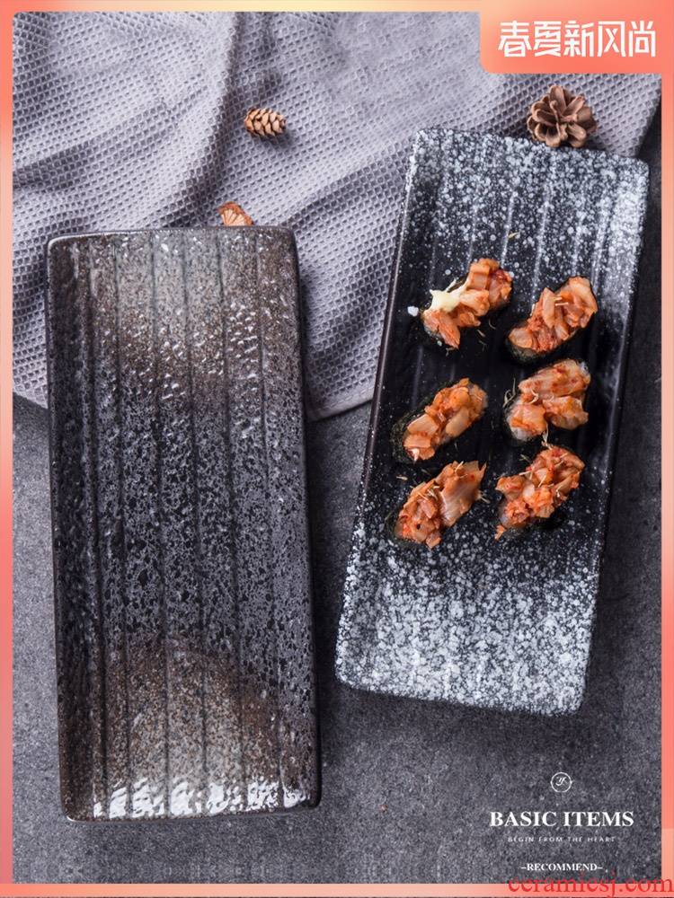 Creative Japanese sushi ceramic plate strip plate flat cake dessert plate being cold dish dish restaurant tableware