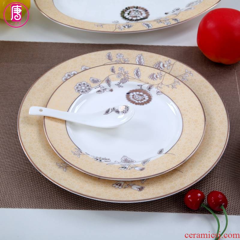 Yipin Tang Jiayong steak plate ipads porcelain plate ceramic flat European - style platter western - style food dish dish plate tableware move