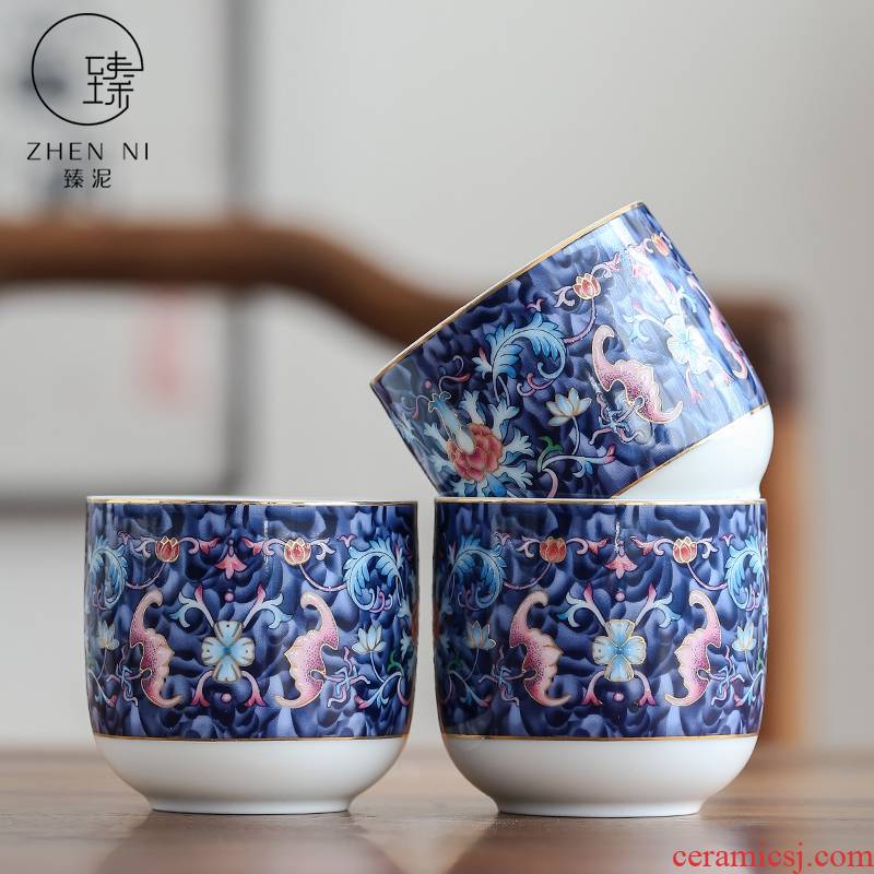 By large mud masters cup jingdezhen colored enamel household ceramic cups sample tea cup Japanese people make tea bowl
