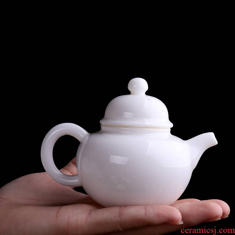 Babson d dehua white porcelain teapot small jade porcelain ceramic filter kung fu tea tea service manual single pot home