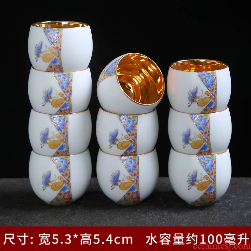 Tasted silver gilding jingdezhen porcelain cups see colour 24 k gold sample tea cup kung fu tea set off perfectly playable cup single cup purple