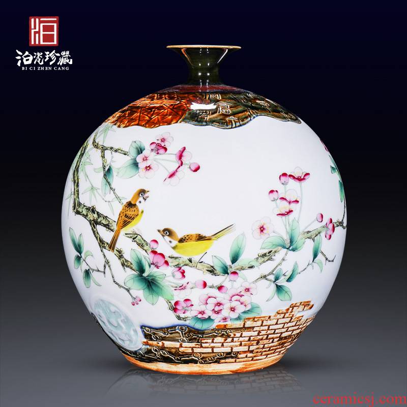 Jingdezhen ceramics Chinese hand - made dried flower flower vase furnishing articles sitting room porch bedroom TV ark, adornment