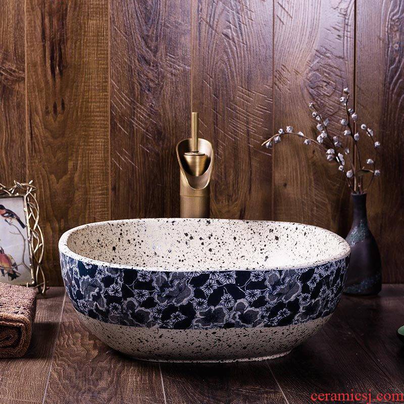 Ceramic sink square archaize industrial creative home household toilet stage basin, art basin washing a face plate