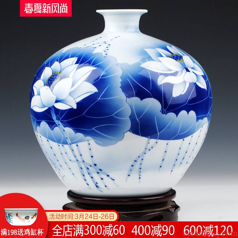 Jingdezhen ceramics famous master pomegranate flower vase made lotus archaize sitting room home furnishing articles collection