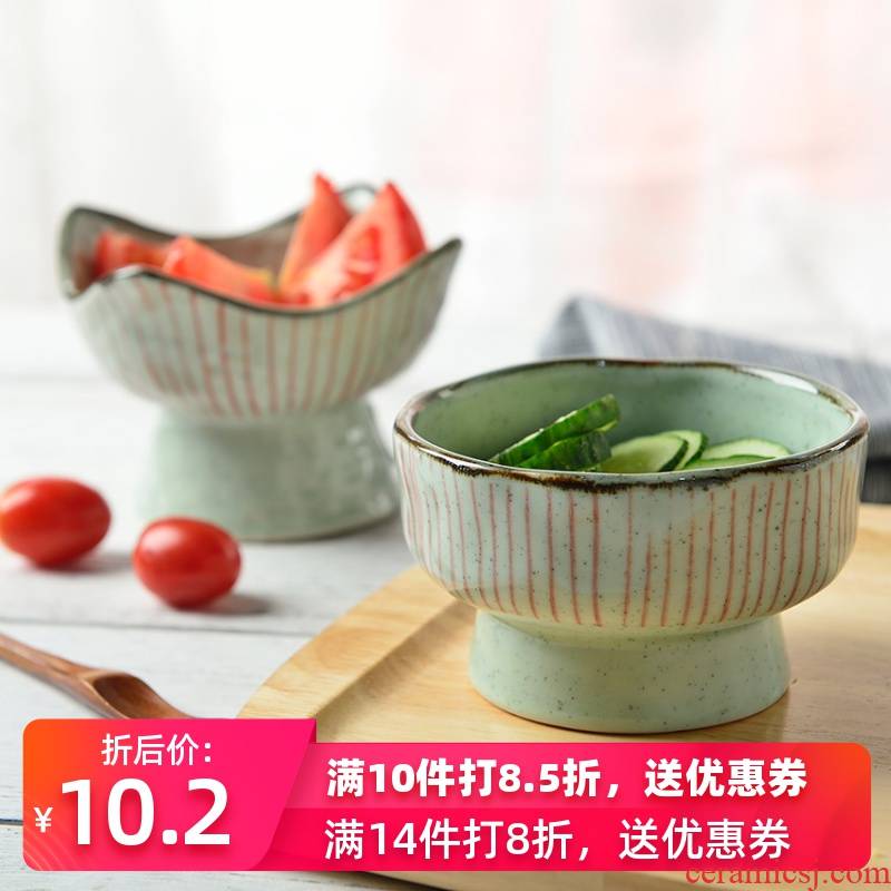 Three Korean ceramics, creative dessert bowl of ice cream to use high hot soup bowl snack bowl dish bowl bowl