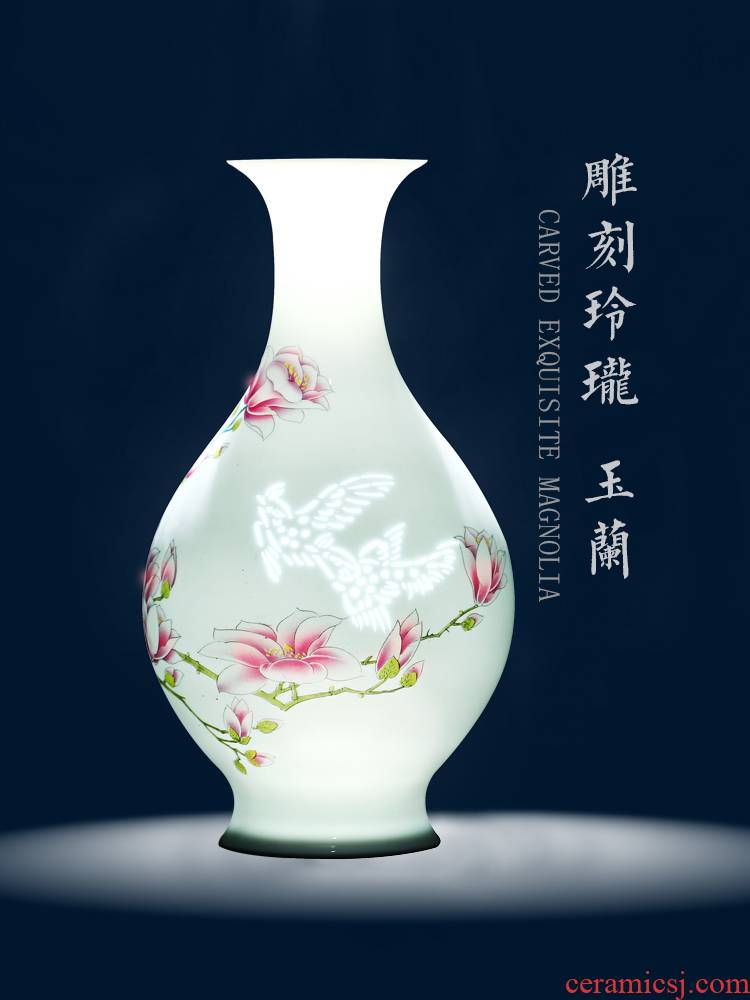 Jingdezhen ceramic floret bottle of flower arranging new Chinese style living room rich ancient frame furnishing articles home decoration porcelain arts and crafts