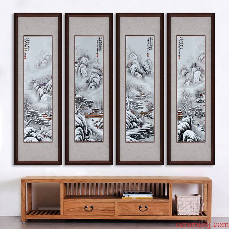 Modern Chinese jingdezhen porcelain plate painting painting in the sitting room decorate restaurant ceramic wall hanging porch hang mural
