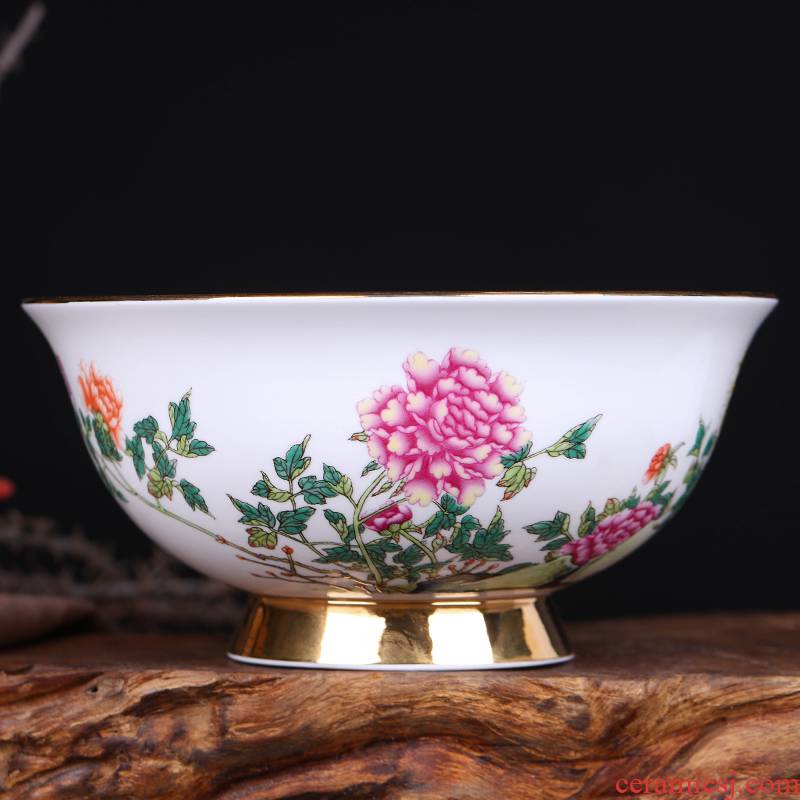 Jingdezhen ceramic antique rainbow such as bowl Chinese rice bowls bowl bowl 6 inches tall microwave bowl of hot gifts