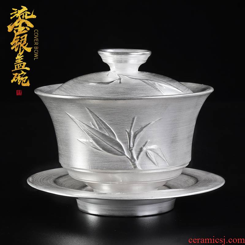 999 sterling silver tureen ceramic kung fu tea tea cup manually coppering. As silver three to make tea tureen household your up