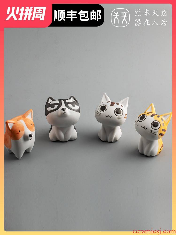 Kitten doggie ceramic cat furnishing articles, lovely creative Japanese girls girlfriend girlfriends boyfriend birthday present