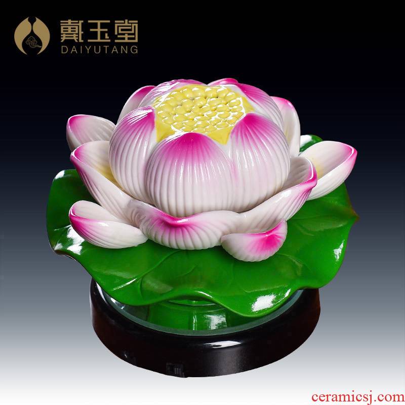 Yutang dai ceramic lotus lamp before Buddha GongDeng household Buddha worship supplies led towns/D20-119 - a 'model