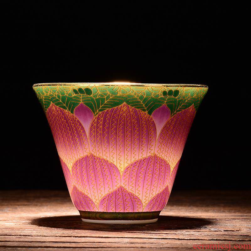Imperial palace ceramic cups checking sample tea cup individual CPU master cup single CPU jingdezhen colored enamel cups