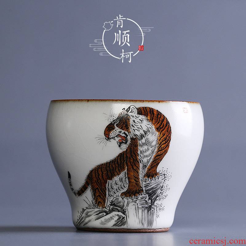 Jingdezhen ceramic hand - made of 12 zodiac your up open piece of kung fu tea cup masters cup cup single sample tea cup
