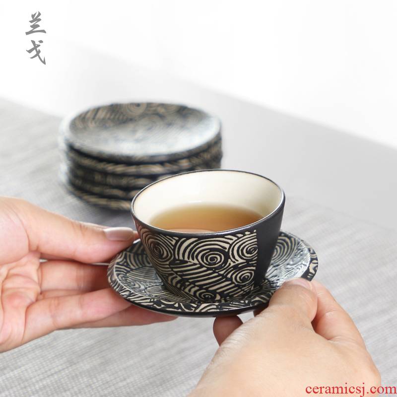 Having coarse pottery cup mat cup holder up saucer insulating mat tea accessories base of small glass ceramic cups and saucers