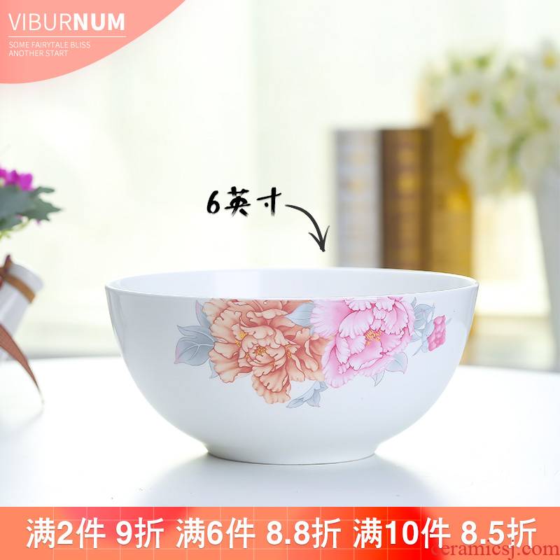 Yao hua ceramic rice bowls with 6 inch microwave ipads China gold edge footed bowl bowl of Chinese style the use of tableware