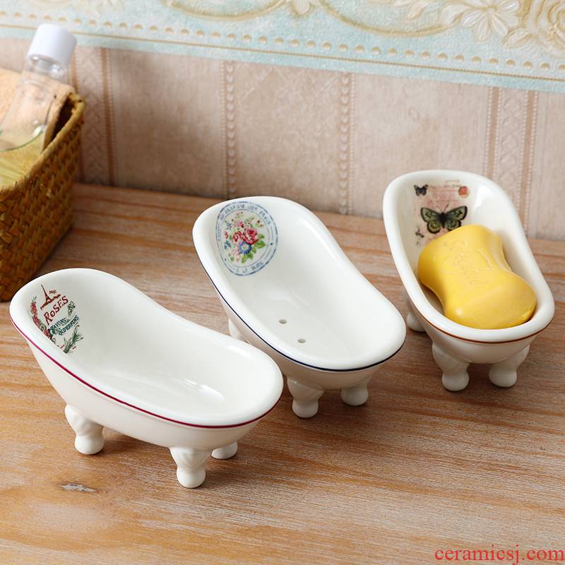 The Soap box ins Nordic drop creative move and lovely bathroom ceramic Soap dish Soap box of toilet Soap holder