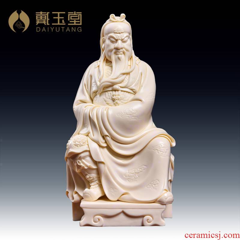 Yutang dai Lin Jiansheng manually signed the set limit to 100 edition of dehua porcelain carving art furnishing articles duke guan/D03-166