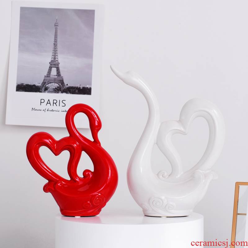 Creative household soft outfit wine ornament the knot wedding gift sitting room ark, furnishing articles ceramic decoration