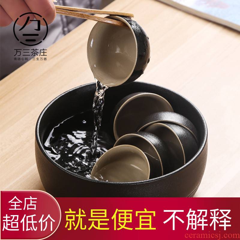 Three thousand tea tea of black tea have ceramic retro move cup for wash kunfu tea accessories built in hot water cylinder