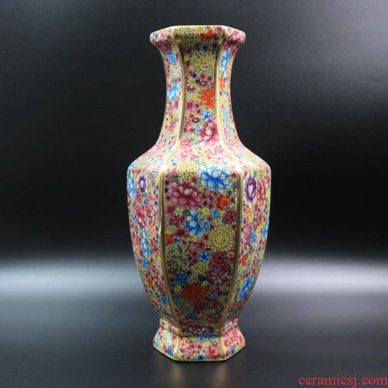 Archaize of jingdezhen porcelain the qing qianlong money than flower vase antique home decoration antique antique old goods furnishing articles