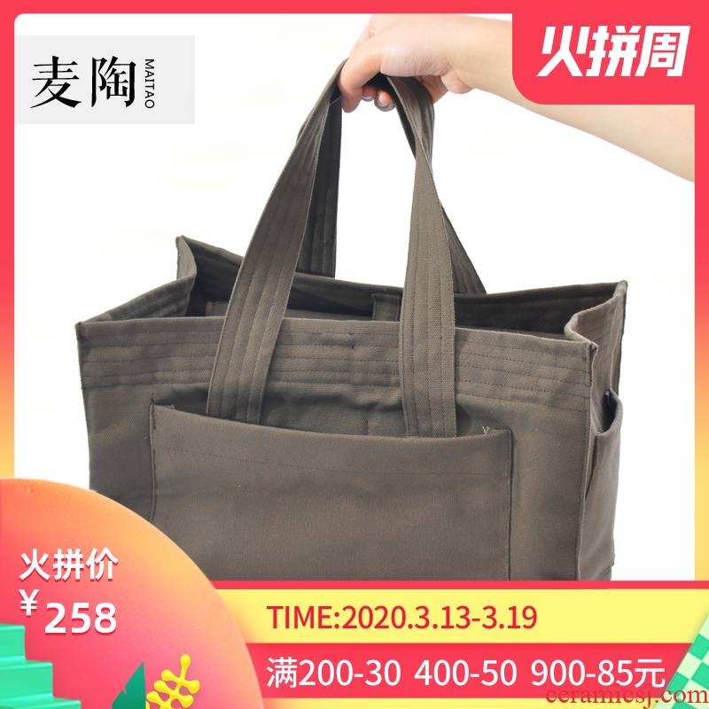 Kung fu tea set to receive a travel bag bag portable MaiTao cotton and linen cloth teapot teacup tea bag tea accessories