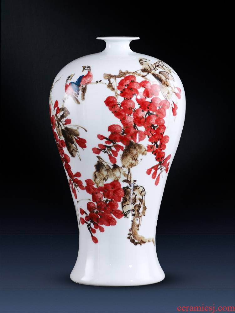 Jingdezhen ceramics vase hand - made sabingga sukdun dergici jimbi name plum bottle of flower arranging new Chinese I sitting room decoration