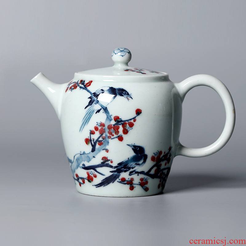 Jingdezhen blue and white youligong Lin Yuehong hand - made wedding Chinese style kung fu tea ceramic teapot single pot of tea