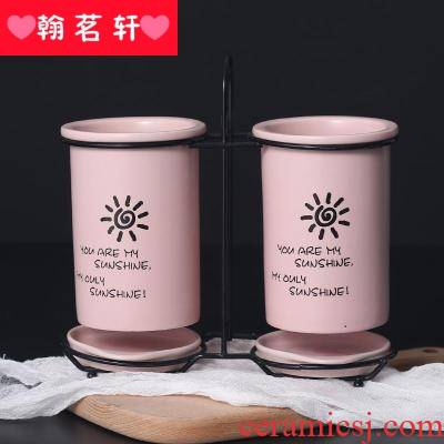 Chopsticks box cage frame creative child Chopsticks tube contracted kitchen tableware ceramics with hob anywhere with waterlogging under caused by excessive rainfall