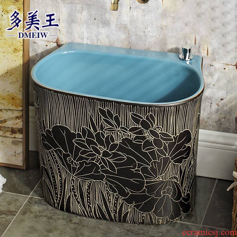 New Chinese style ceramic wash mop pool mop pool large balcony palmer pool mop pool mop basin bathroom home