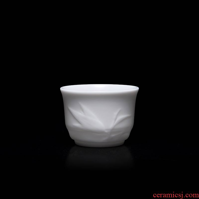 Jun ware built fine white porcelain kung fu tea cups dehua white porcelain bamboo cups unglazed ceramic tea cups