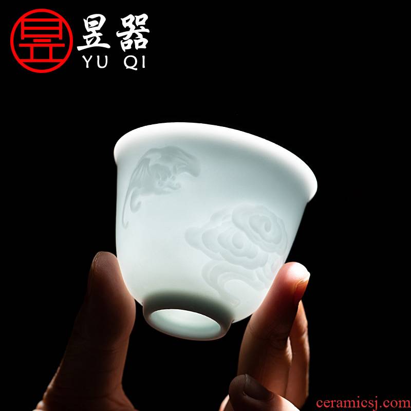 Yu ware jingdezhen ceramic cups kung fu tea tea set five blessings sample tea cup master cup personal single CPU