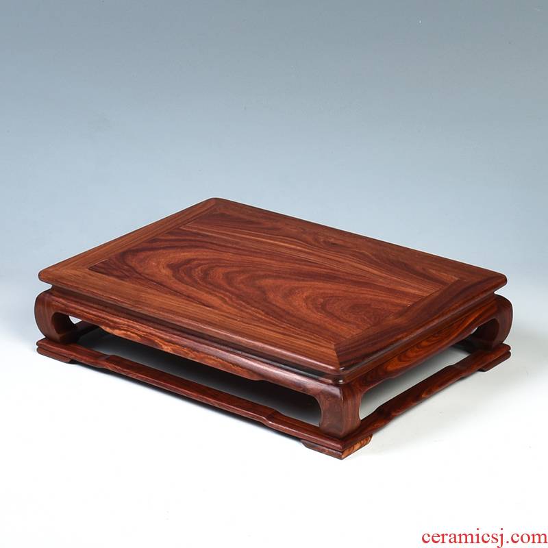 Pianology picking mahogany base rectangle red wingceltis wood base miniascape base guanyin Buddha base solid wood