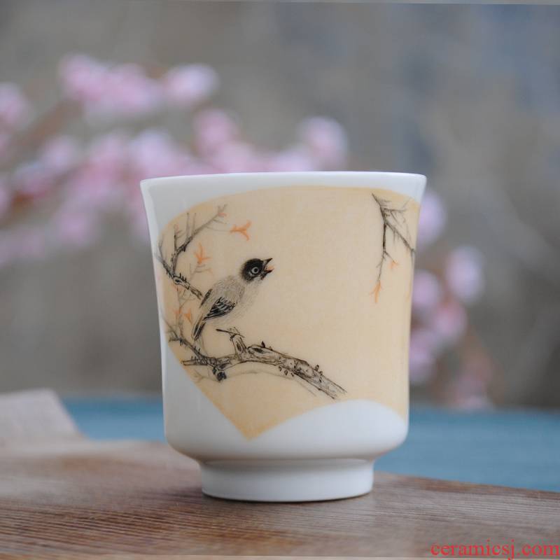 Jingdezhen ceramic tea ware kung fu tea set teacups hand - made powder enamel sample tea cup masters cup by hand
